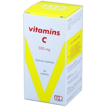 MEDPRO Vitamīns C 500 mg tabletes, 60 gab