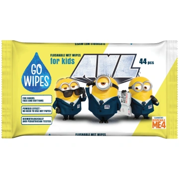 Mitrās salvetes Minions Gowipes 44vnt, 3 sl
