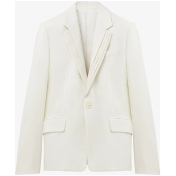 Pleated Lapel Single-breasted Jacket