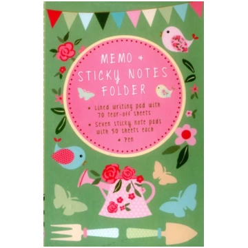 Memo & Sticky Notes Folder: Pretty Garden Bookshop