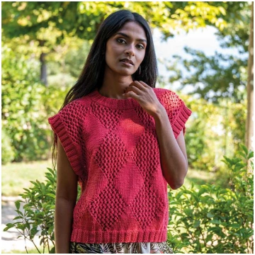 DIAMOND PATTERN SWEATER - BASIC COTTON PLUS