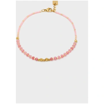 ANKLET WITH NATURAL STONES PINK - Unica