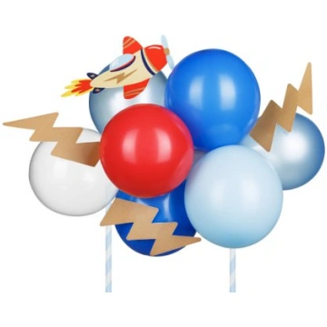 Balloon cake topper Plane, mix, 29 cm PartyPostcar