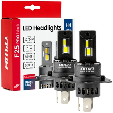 LED priekšējo lukturu spuldzes F25 PRO BLACK FULL 