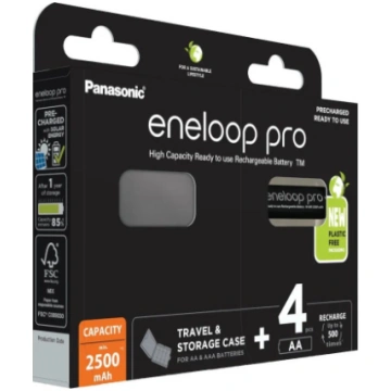 PANASONIC ENELOOP PRO AA 2500mAh 4 szt + box BK-3H