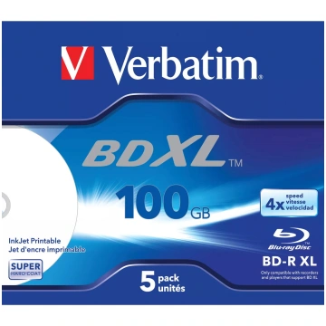 BD-R XL Verbatim 100GB 4x Wide Inkjet Printable 5 