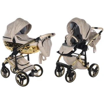 Bērnu rati 2in1 - Junama Heart 07 Beige gold Bērnu