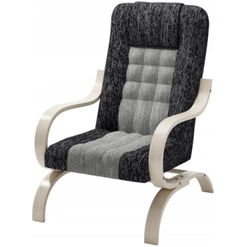 LIKMA Black and Grey Comfortable Armchair with Arm