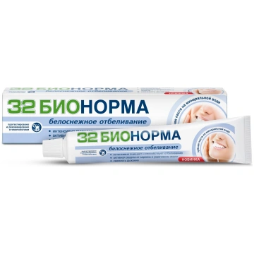 32 Bionorma Zobu pasta Sniegbalta balināšana