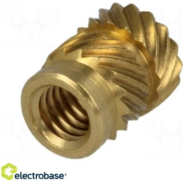 Threaded insert; brass; without coating; M4; BN: 1