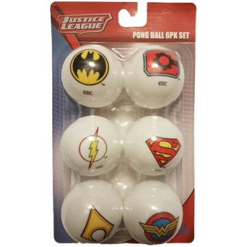 Justice League Ping Pong Ball Set 6 Pack Silver Bu