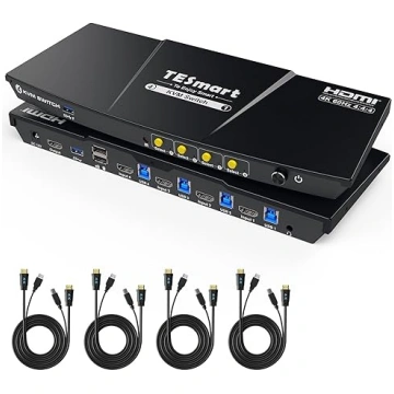 TESmart USB 3.0 HDMI KVM slēdzis 1 monitors 4 dato