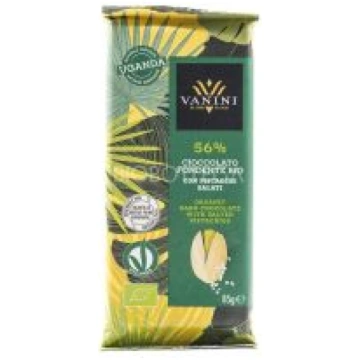 Tavoletta di Cioccolato Fondente 56% con Pistacchi