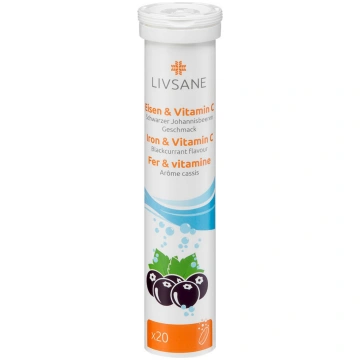 LIVSANE Šķīstošās Dzelzs un C Vitamīna tabletes N2