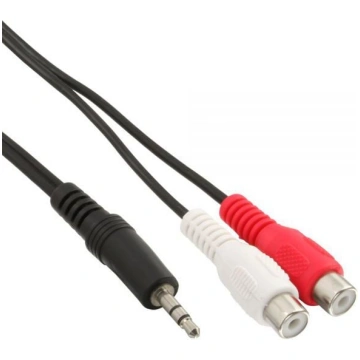 Kabelis Inline Jack 3.5mm - Rca (cinch) X2 1m Meln