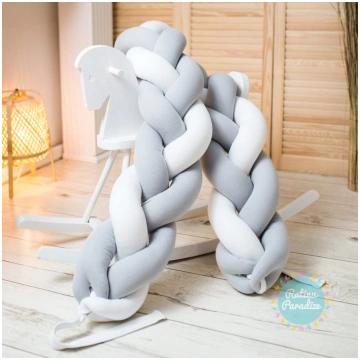 FLOOFORBABY gultas apmale pīta (190 cm) - Grey Whi