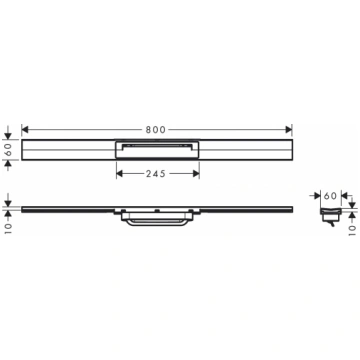 Hansgrohe dušas kanāls RainDrain Flex, 800 mm, gri