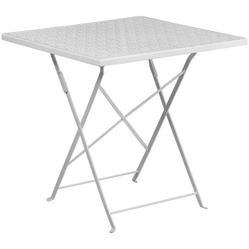 Flash Furniture 28" White Steel Square Folding Tab