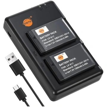 DSTE 2 x LP-E17 (1300 mAh/7,2 V) akumulatora lādēt
