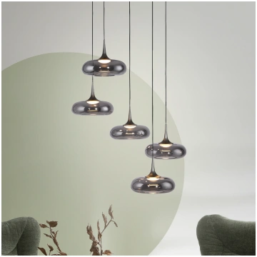 Schöner Wohnen LED piekaramā lampa Posh 5-fl., dūm