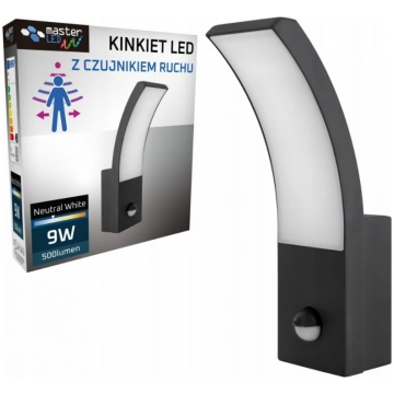 LED gaismeklis Loreto 9W ar PIR sensoru
