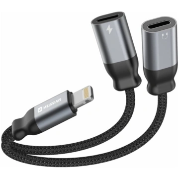 Swissten Textile Lightning Audio Charging Adapter