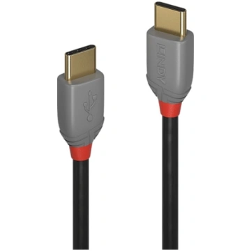 Lindy 0.5m USB 2.0 Type C Cable, 60W PD, Anthra Li