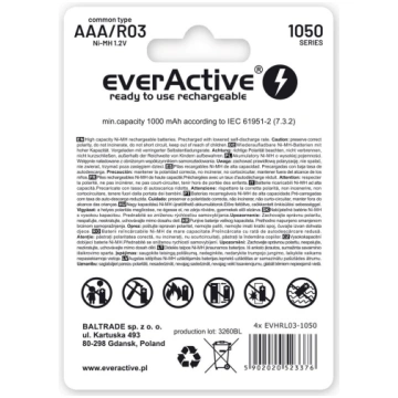 R03/AAA akumulatori 1.2V everActive Infinity line 