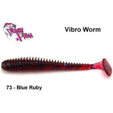 Mīkstās ēsmas Crazy Fish Vibro Worm Blue Ruby 10 c