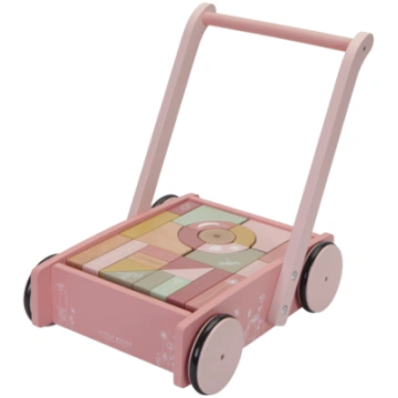 Bērnu staigulis Block Trolley Flowers Little Dutch