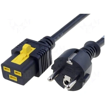 Cable | CEE 7/7 (E/F) plug,IEC C19 female | 2m | w
