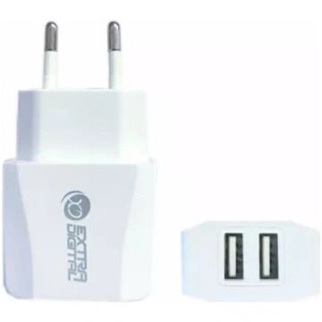 Sienas lādētājs extra digital SC230242 ar 2×USB, 2