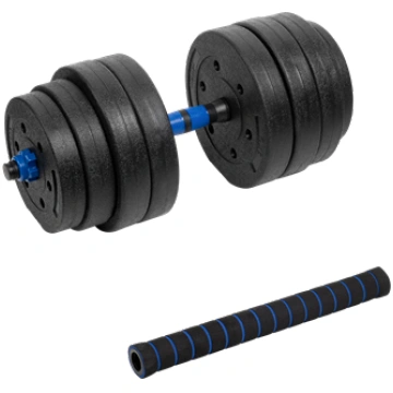 Regulējama bitumena hantele ar savienotāju 1x20kg,