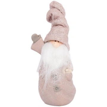 Standing santa STAR LIGHT, H30cm, pink