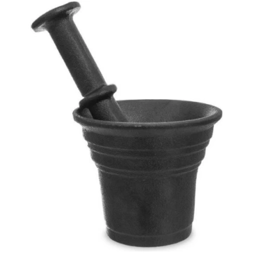 Čuguna java garšvielām ar piestu, melna, 10,5 cm