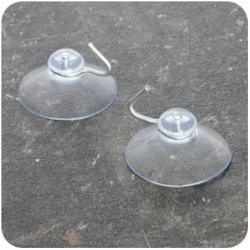 Transparent suction cups with hook 40mm pack of 10