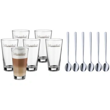 WMF - Latte macchiato glāžu un karotīšu komplekts