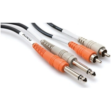Kabel Hosa Jack 6.3 mm x2 - RCA (Cinch) x2 1m czar