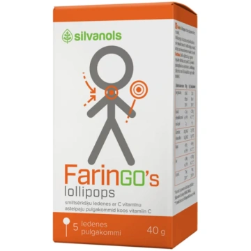 SILVANOLS FARINGO lollipops sūkājamās ledenes, 5 g