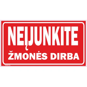 Zīme Neieslēgt strādā cilvēki Plastikāts (putots P