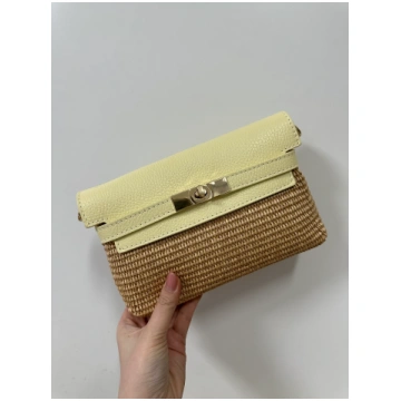 CECILIA- clutch, crossbody bag - Butter yellow