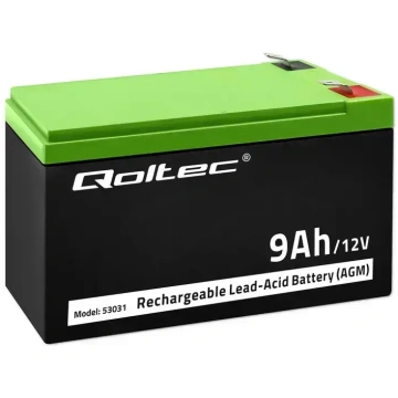 Qoltec AGM akumulators | 12V | 9Ah | Bezapkopes | 