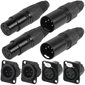 4 kontaktu XLR vīriešu un sieviešu MIC čūskas spra