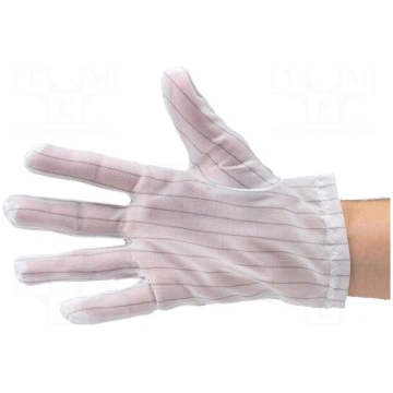 Cleanroom acces: protective gloves | white | L | d