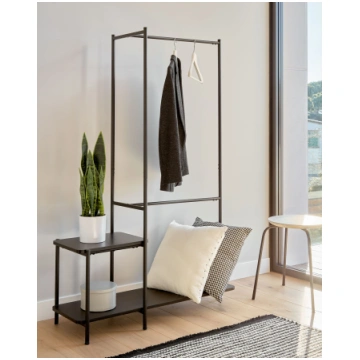 Stand appendiabiti Galatia con panca finitura nera