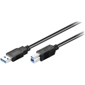 Cable; USB 3.0; USB A plug,USB B plug; 0.5m; black
