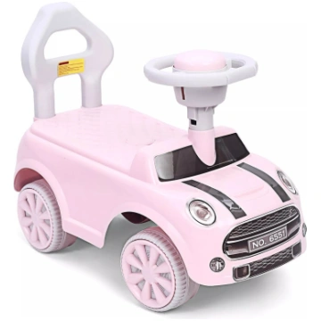 Bakalu Mini Cooper bērnu stumjamā automašīna, rozā