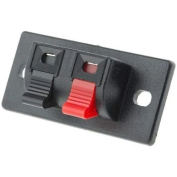 Double clamp connector for speakers - quick connec