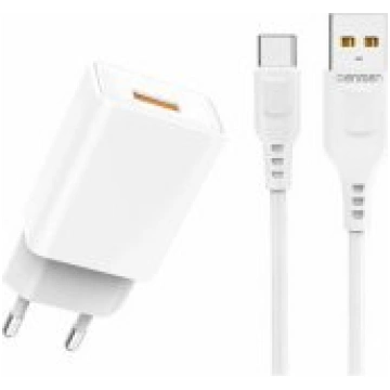 Denmen DC01 2.4A + Cable USB-C White lādētājs 2937