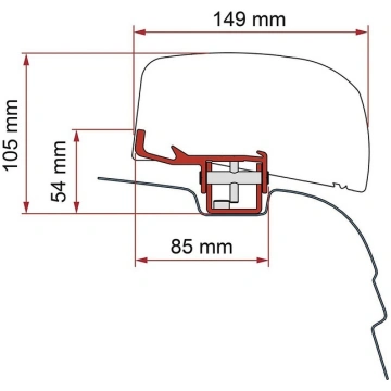 Awning adapter FIAMMA Kit VW T5 / T6 for wall awni